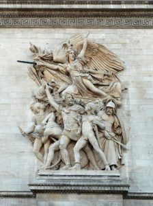 romantyzm, ,,Wymarsz ochotników z 1792 roku (Marsylianka)'', François Rude, relief wypukły, 1836, Łuk triumfalny na placu Charles’a de Gaulle’a w Paryżu