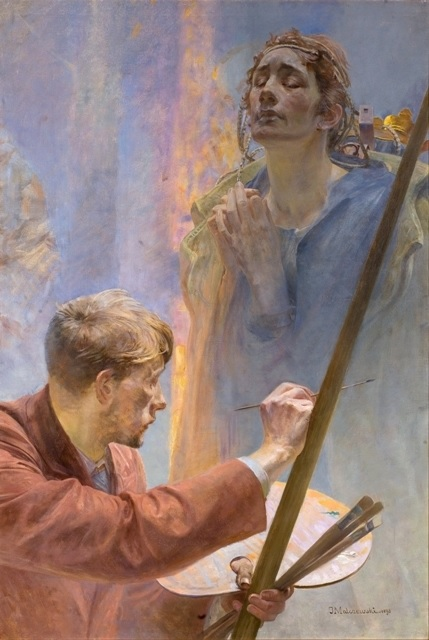 Jacek Malczewski, Artysta i muza,1898 rok-Mloda Polska